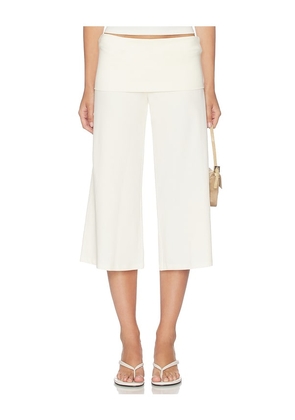 Oddli Cropped Gaucho in Cream. Size XS. Also in S, M, L, XL/1X.
