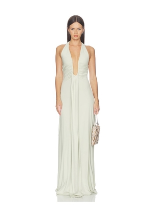 MISHA The Jennifer Cupro Dress in Green. Size XXS. Also in XS, S, M, L, XL.