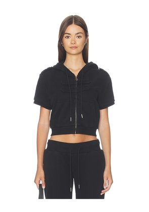 NIIHAI Cropped Hoodie in Black. Size XS. Also in S, M, L.