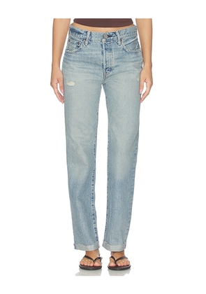 Moussy Vintage Copper Straight Leg Jeans in Blue. Size 23. Also in 24, 25, 26, 27, 28, 29, 30.
