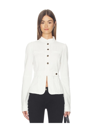 LIONESS Brooklyn Denim Jacket in White. Size XXS. Also in XS, S, M, L.