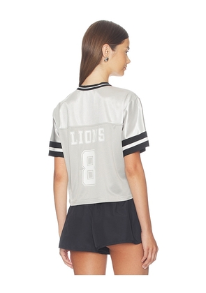 LIONESS Lions Jersey in Metallic Silver. Size XXS. Also in XS, S, M, L, XL.