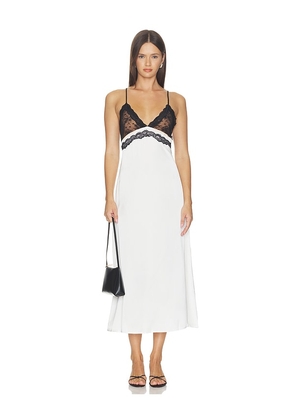 LIONESS Le Paris Lace Midi Dress in Black & White. Size XXS. Also in XS, S, M, L, XL.