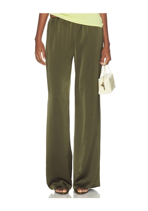 Lovers and Friends Alette Satin Pants in Olive. Size XXS. Also in XS, S, M, L, XL.