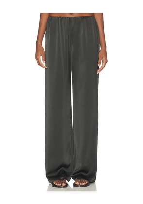 Lovers and Friends Alette Satin Pants in Charcoal. Size XXS. Also in XS, S, M, L, XL.