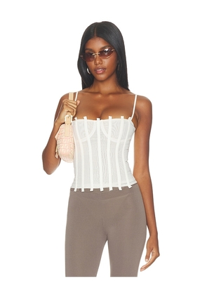 Miaou Lila Corset Top in Ivory. Size XXS. Also in XS, S, M, L.