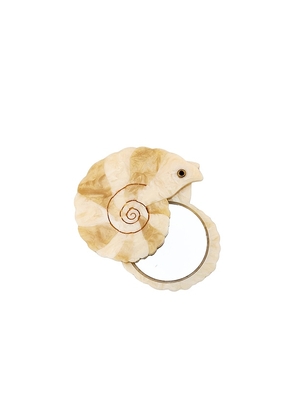 Solar Eclipse Hand-painted Spiral Shell Compact Mirror in Beauty: Multi.