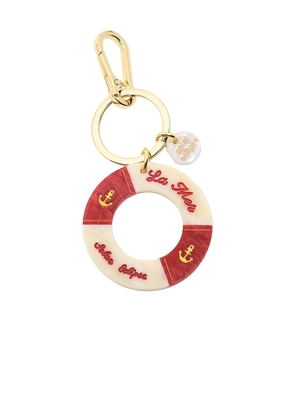 Solar Eclipse Hand-painted Lifesaver Bag Charm & Keychain in Red.
