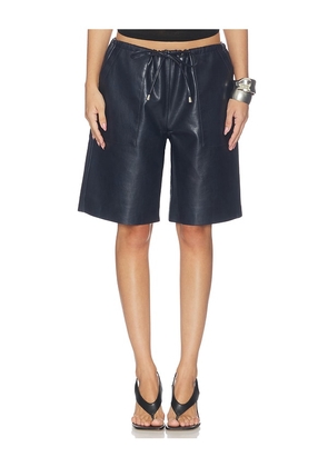 Rag & Bone Claire Faux Leather Short in Navy. Size S. Also in M, L.