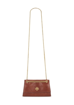 Tory Burch Kira Turnlock Embossed Snake Mini Shoulder Bag in Burgundy.
