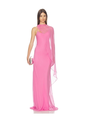The Sei Cami Gown With Slit And Cape in Pink. Size 0. Also in 2, 4, 6, 8.