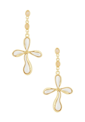 petit moments Amulet Earrings in Metallic Gold.