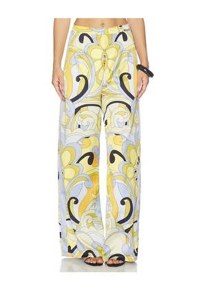 Runaway The Label Milani Relaxed Satin Pant in Yellow. Size XS. Also in S, M, L, XL.