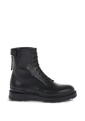 Woolrich hammered-leather lace-up boots - Black