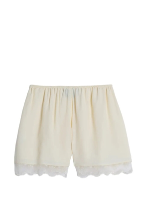 Simone Rocha lace-trim negligée mini shorts - Neutrals