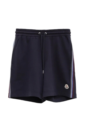 Moncler logo-patch side-stripe shorts - Blue