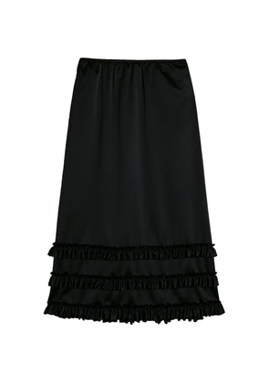 Simone Rocha ruffled-hem midi skirt - Black
