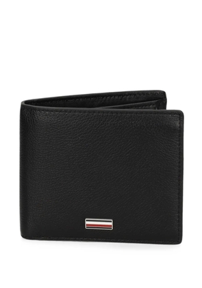 Tommy Hilfiger logo-plaque pebbled-leather wallet - Black
