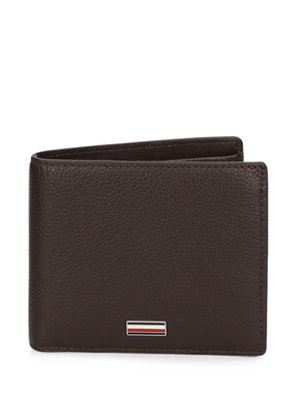 Tommy Hilfiger logo-plaque grained-leather wallet - Brown