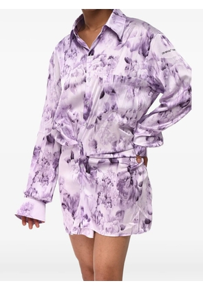 Off-White floral-print twisted-waist mini dress - Purple
