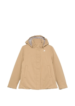 K-Way Marlette hooded logo-patch jacket - Neutrals