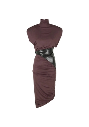 THE ANDAMANE Ursula draped midi dress - Brown