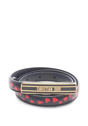 Christian Dior Pre-Owned 2010s mini heart-print logo-plaque belt - Blue