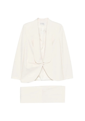 Je Suis le Fleur shawl-lapel draped-detail single-breasted suit - Neutrals
