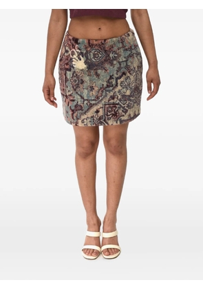 Off-White paisley-print A-line mini skirt - Blue