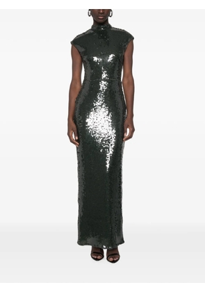 ROTATE BIRGER CHRISTENSEN sequin-embellished mock-neck maxi dress - Green