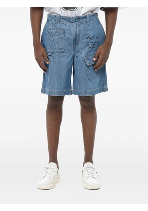 Off-White graphic-print cargo shorts - Blue