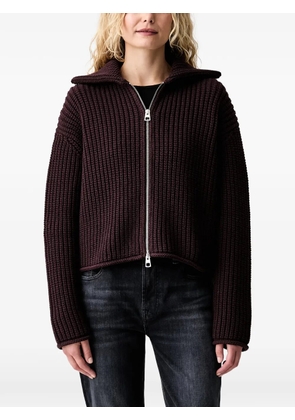 Marc O'Polo zip-up ribbed cardigan - Red