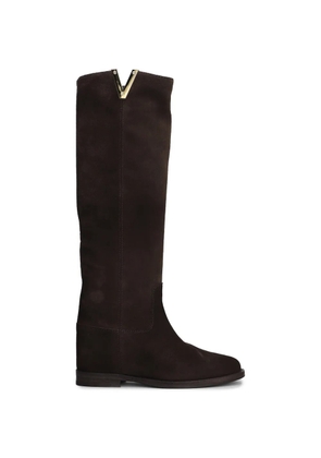 Via Roma 15 inner-wedge-heel knee-high boots - Brown