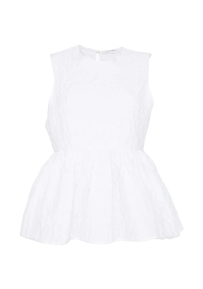 Cecilie Bahnsen seersucker peplum top - White