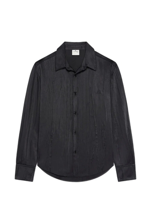 Courrèges crinkled satin-finish shirt - Black