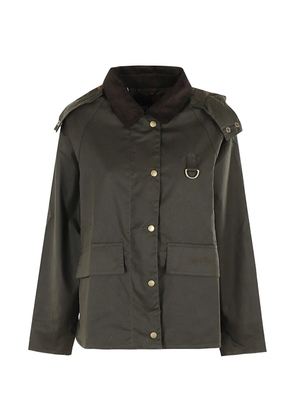 Barbour corduroy-collar hooded jacket - Green