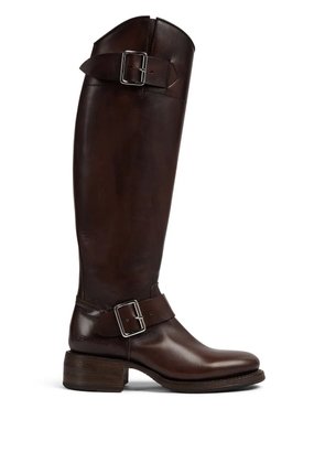 DSQUARED2 logo-debossed leather boots - Brown