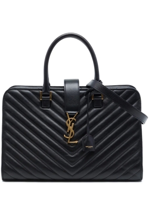 Saint Laurent Pre-Owned 2014 Medium Chevron Calfskin Monogram Cabas satchel - Black