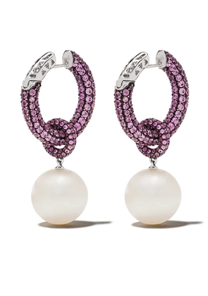 Yoko London 18kt white gold Belgravia South Sea pearl and pink sapphire earrings - 7