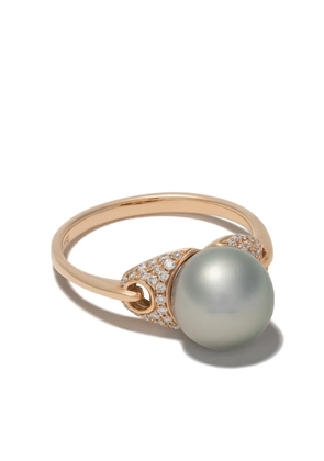 Yoko London 18kt rose gold Classic Freshwater pearls and diamond ring