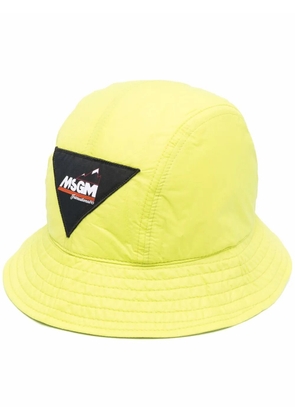 MSGM logo-patch cotton bucket hat - Green