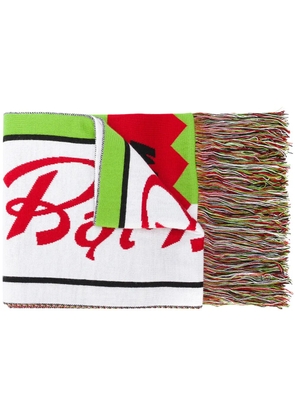 MSGM fringed scarf - White