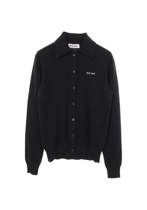 Miu Miu Pre-Owned 2010s logo-detail cashmere cardigan - Black