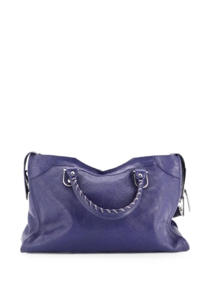 Balenciaga Pre-Owned City Classic Metallic Edge Bag Leather Medium satchel - Blue