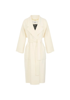 Elisabetta Franchi coat in wool double cloth - Neutrals