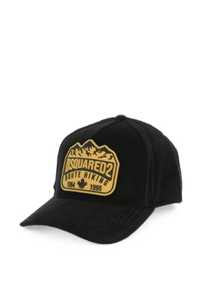 DSQUARED2 logo-patch corduroy baseball cap - Black