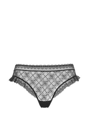 ERES Lili ruffled lace thong - Black