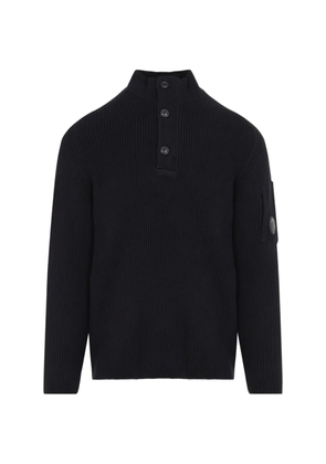 C.P. Company ribbed-knit Lens-detail sweater - Black