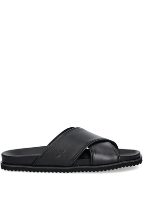 Hackett London Mikonos cross-strap leather sandals - Black