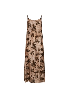 Uma Wang Anaya floral-pattern flared maxi dress - Brown